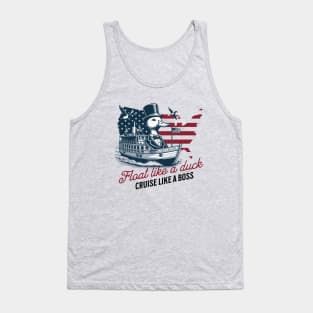 Duck cruise boat Vacation Family Matching Beach Retro Funny Tank Top